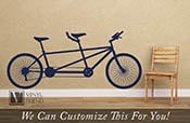 Tandem Road bicycle retro vintage wall decor vinyl decal a sports graphic for bikers and bike fans various sizes XS-XL 2459